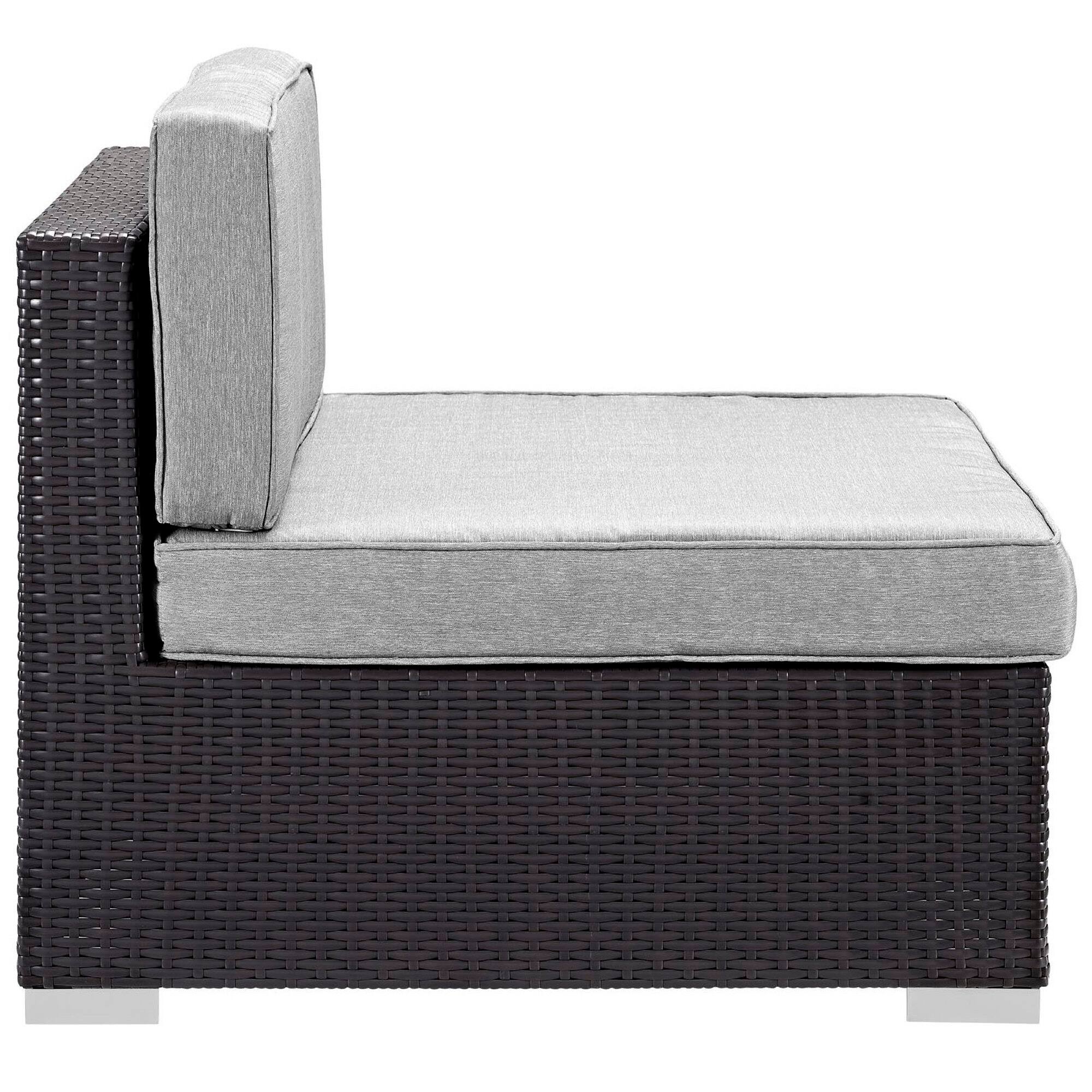 Angle. Modway - Gather Armless Outdoor Patio Sectional by Modway - Espresso Gray.