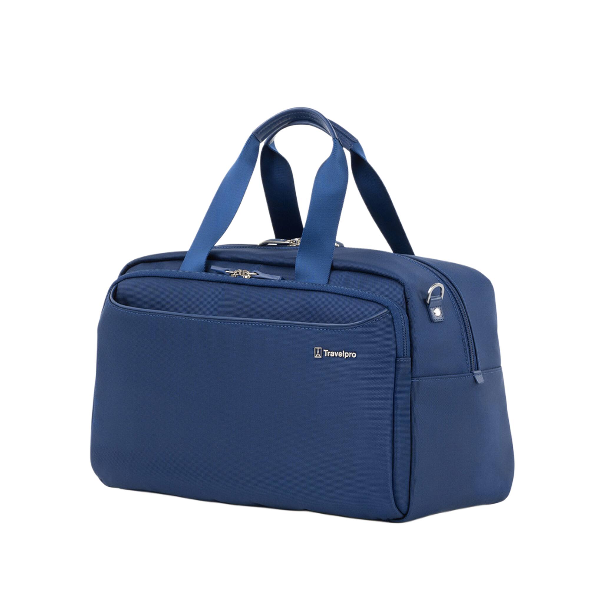 Angle. Travelpro - Versapack + Softside Carry-On & Underseat Travel Tote Bag Luggage Set - Estate Blue.