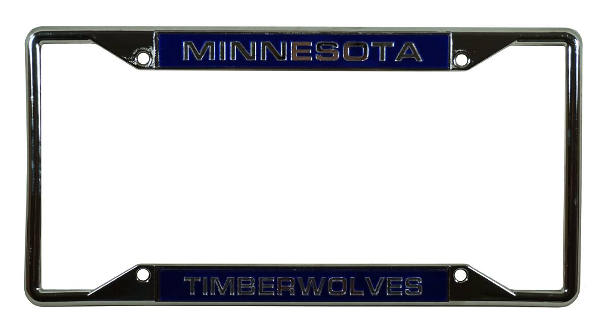 Minnesota Timberwolves NBA All Corner EZ View Chrome Metal Laser Cut License Plate Frame