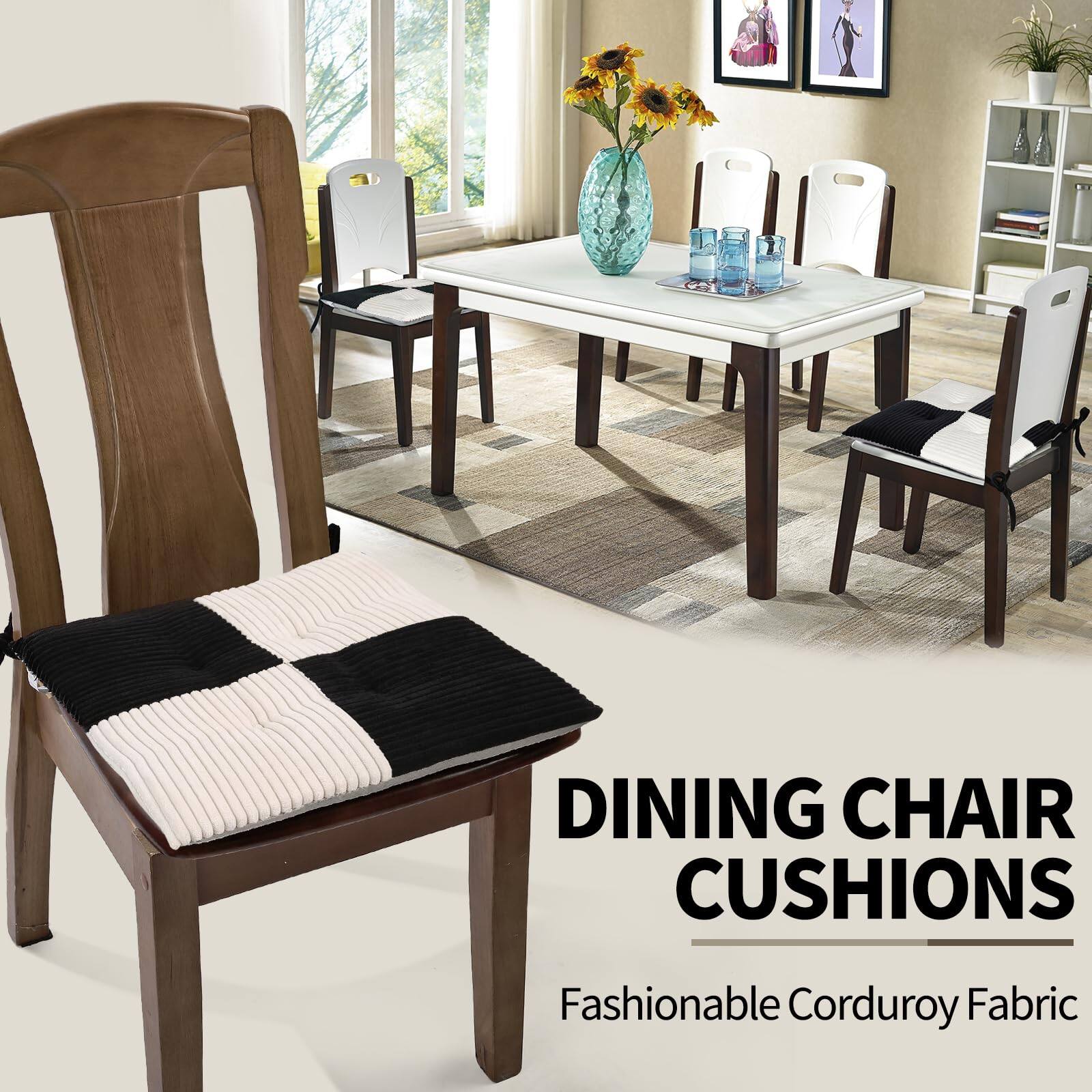 JETRANSPORT Office Stacking Chair Cushions 4 Pack Corduroy High Density ...