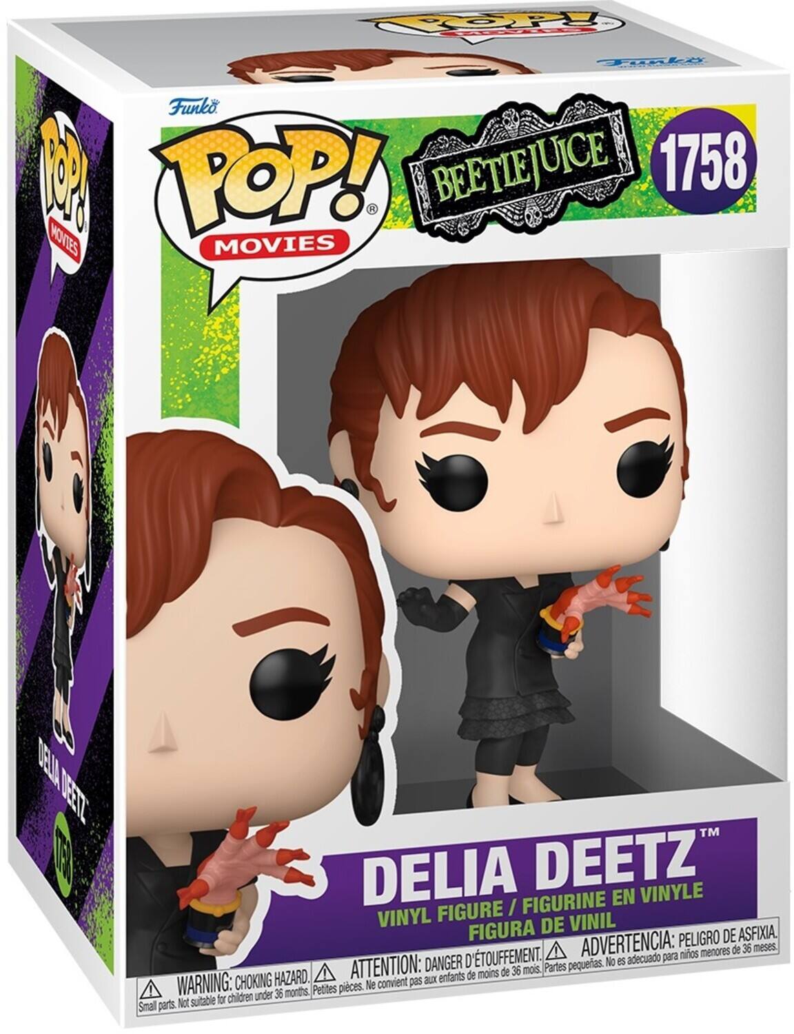 POP! BEETLEJUICE 1758 MOVIES MOVIES DELIA DEETZ TM DELIA DEETZ VINYLE FIGURINE EN FIGURE / VINYL DE VINIL FIGURA PELIGRO DE ASFIXIA D'TOUFFEMENT. ADVERTENCIA: para nios menores de 36 meses. DANGER pequeas. No es adecuado HAZARD. ATTENTION: aux enfants de moins de 36 mois, Partes WARNING: CHOKING Petites pices. Ne convient pas children under 36 months. Not suitable for Small parts.