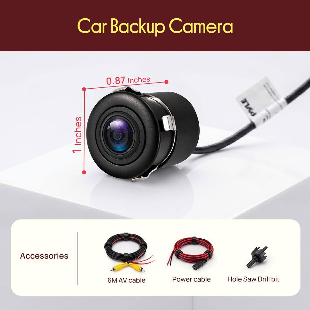 Car Backup Camera  
1 Inch  
0.87 Inches  
PYLE Accessories  
6M AV cable  
Power cable  
Hole Saw Drill bit