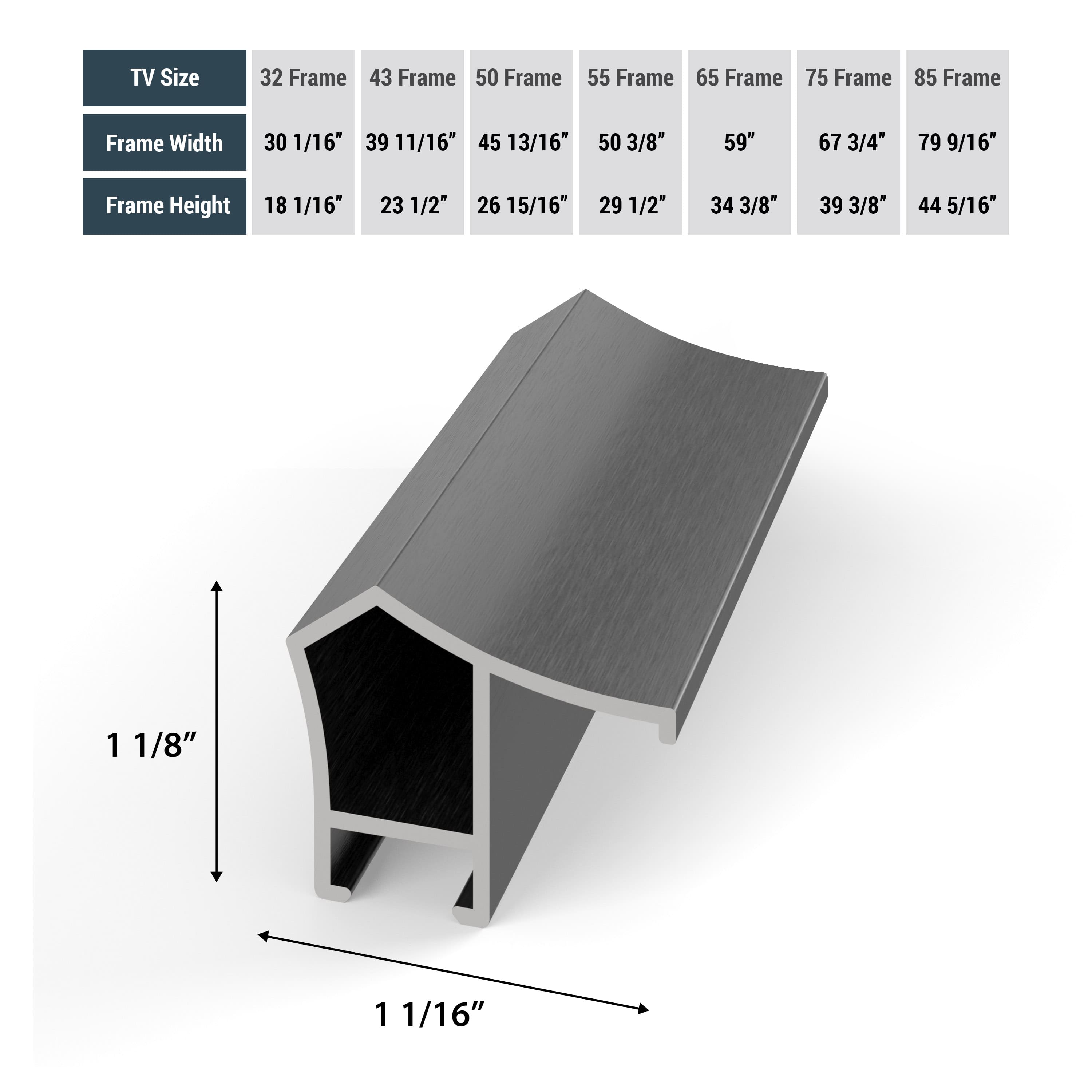 Alt View 13. Deco TV Frames - Alloy Prismatic Bezel for Samsung The Frame TV - 55" - Graphite.