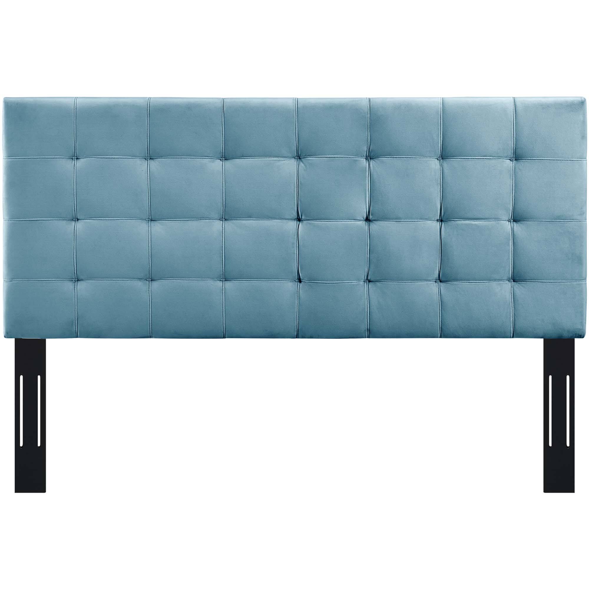 Alt View 1. Modway - Paisley Tufted Upholstered Performance Velvet Full / Queen Headboard by Modway - Sea Blue.
