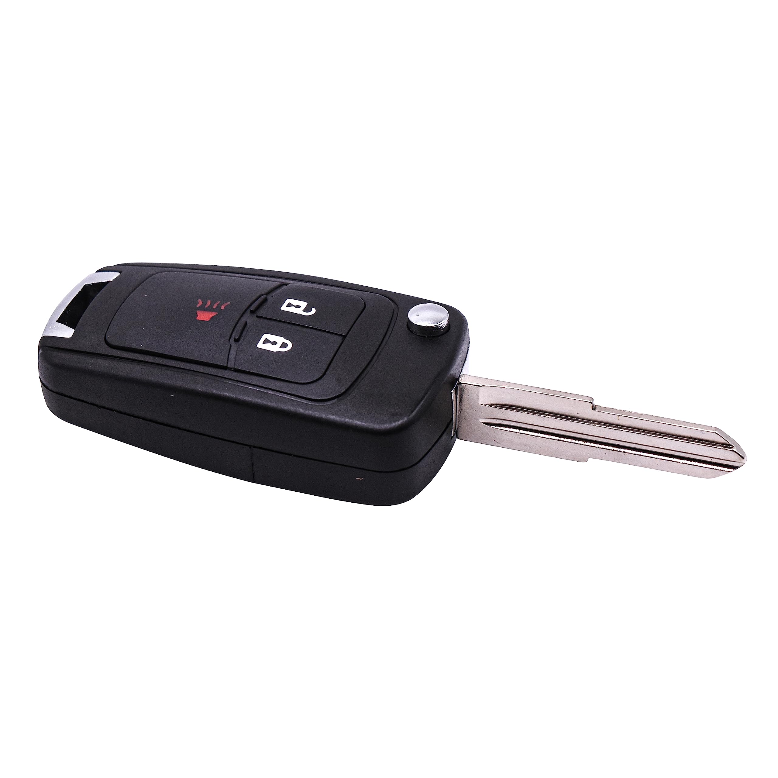 Back. HQRP - Flip Folding Key Fob Shell Case 3-Button with Uncut Blade for Chevrolet Spark 2013-2016 - Black.
