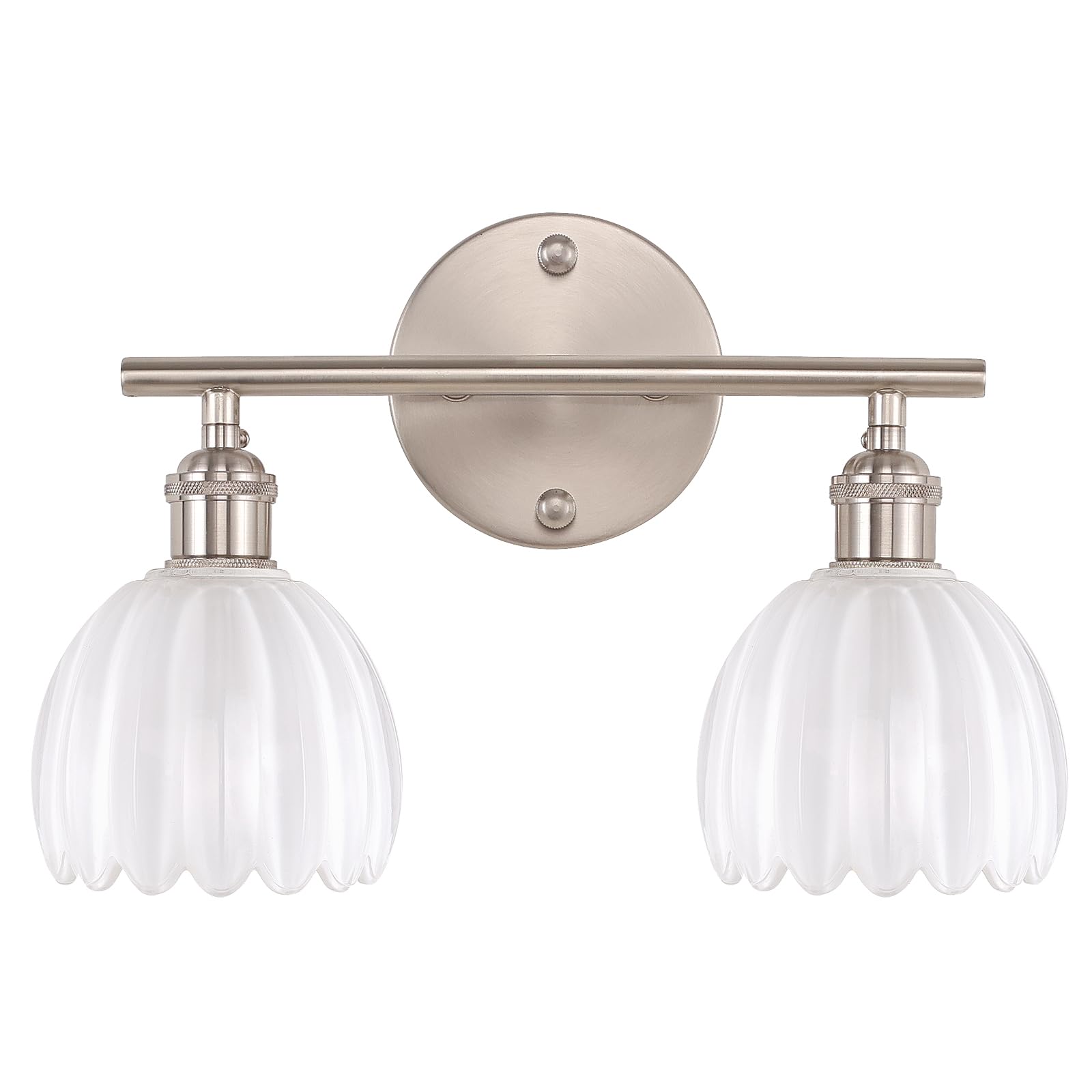 2 Heads-Nickel Base-Tulip White-Hardwired