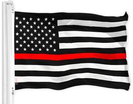 G128 - Thin Line Support Flag 150D Printed Polyester 3x5 Ft - Assorted Colors