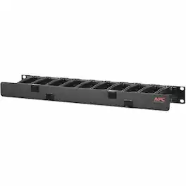 APC - NetShelter Cable Management, Horizontal Cable Manager, 1U, Single Side with Cover, 483 x 44 x 110 mm - Cable - Black