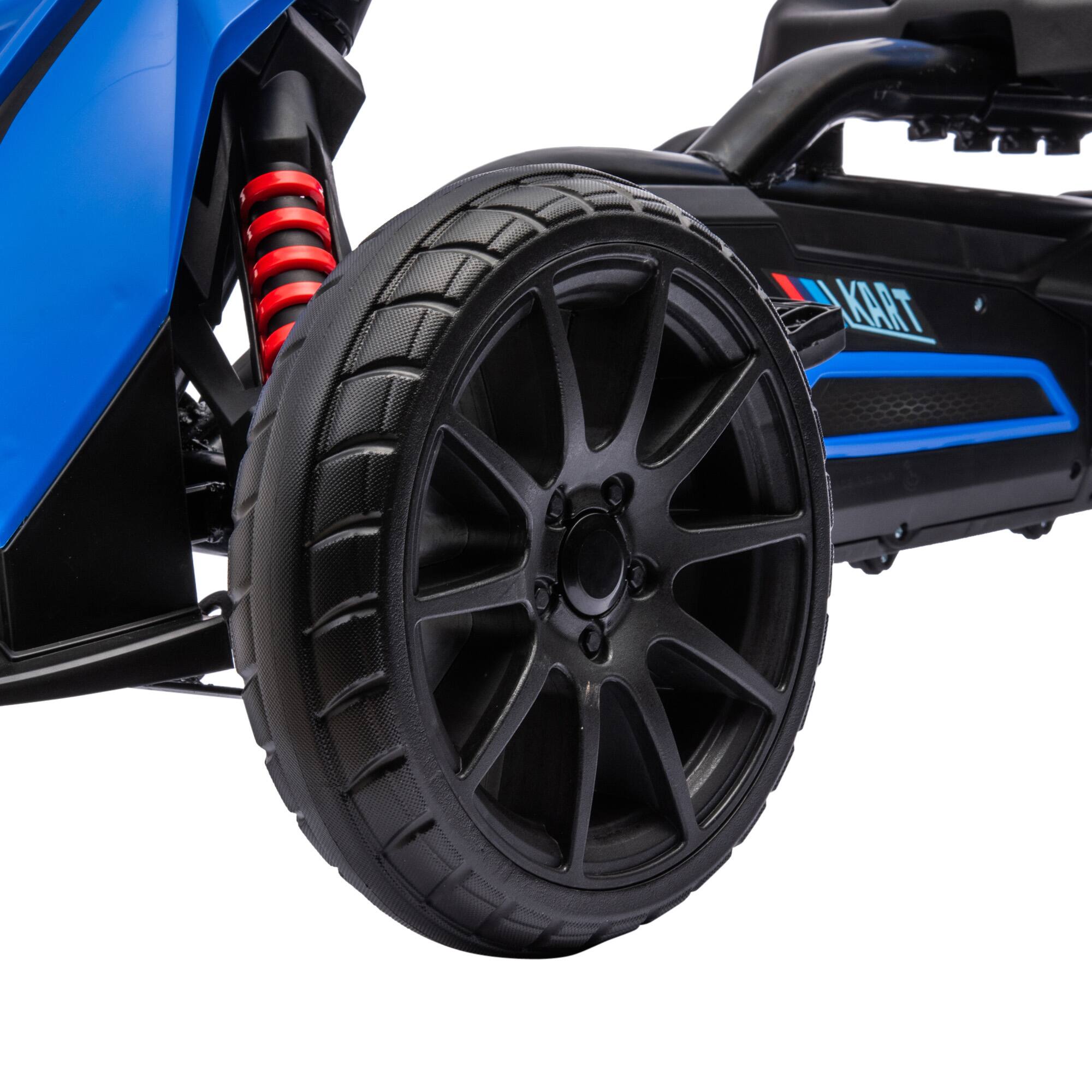 Alt View 5. Aosom - Kids Pedal Go Kart, Outdoor, Adjustable Seat, Swing Axle, Handbrake, 4 Non-Slip EVA Wheels, Ages 3-8.