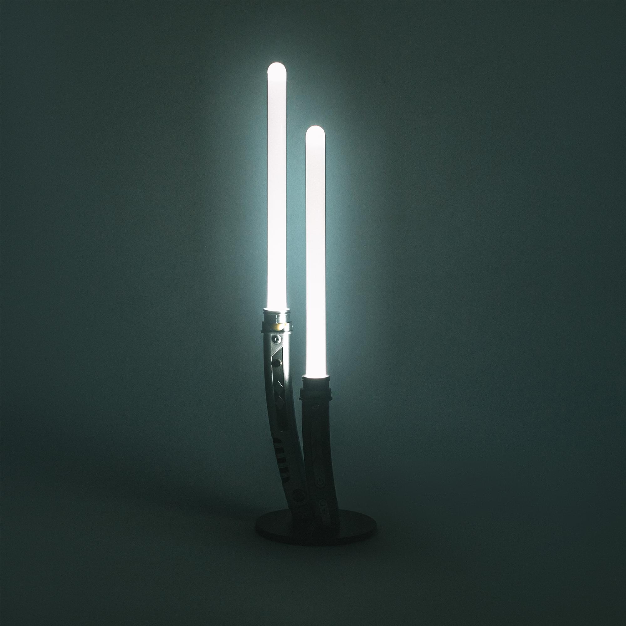 Alt View 1. Ukonic - Star Wars Ahsoka Tano White Dual Lightsabers 12-Inch Mini LED Mood Light - White.