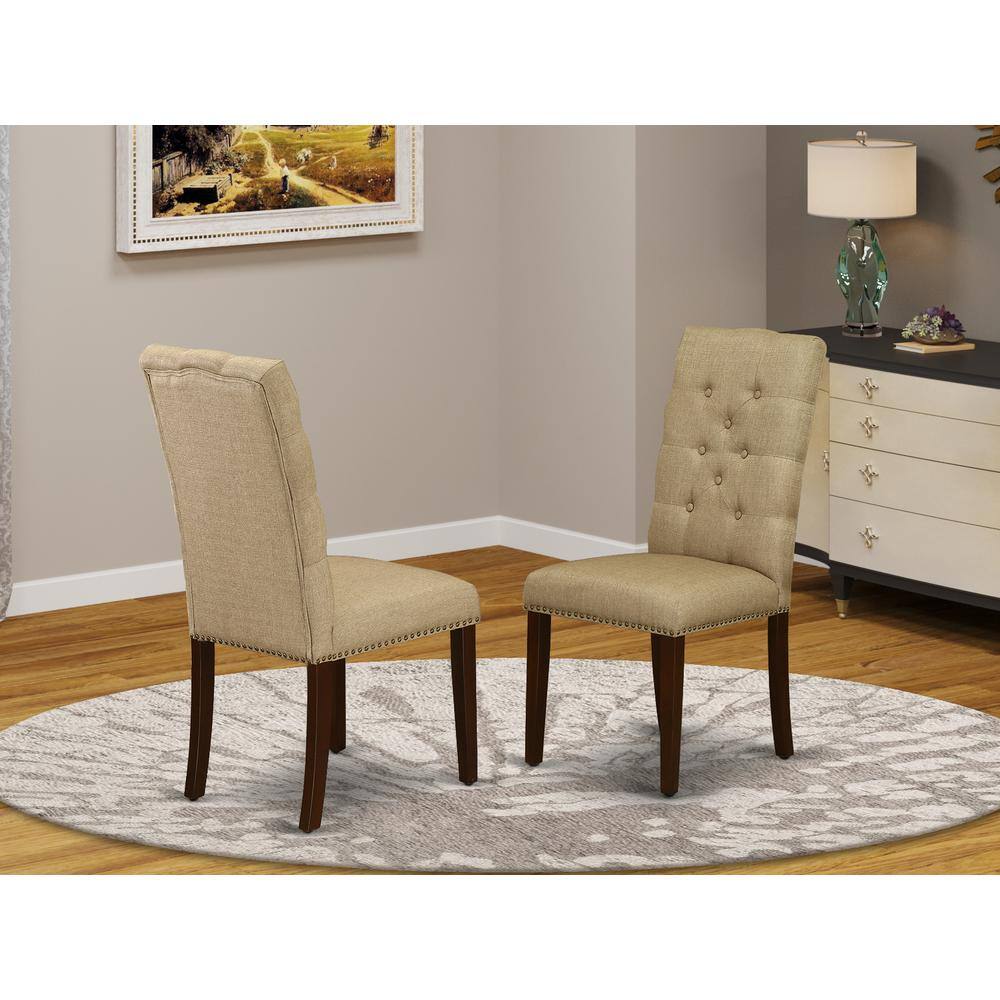 Angle. East West Furniture - Dining Chair Mahogany - Brown.