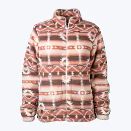 Mobile Warming - Women's Upland Sherpa Printed Heated Long Jacket - Clay Aztec