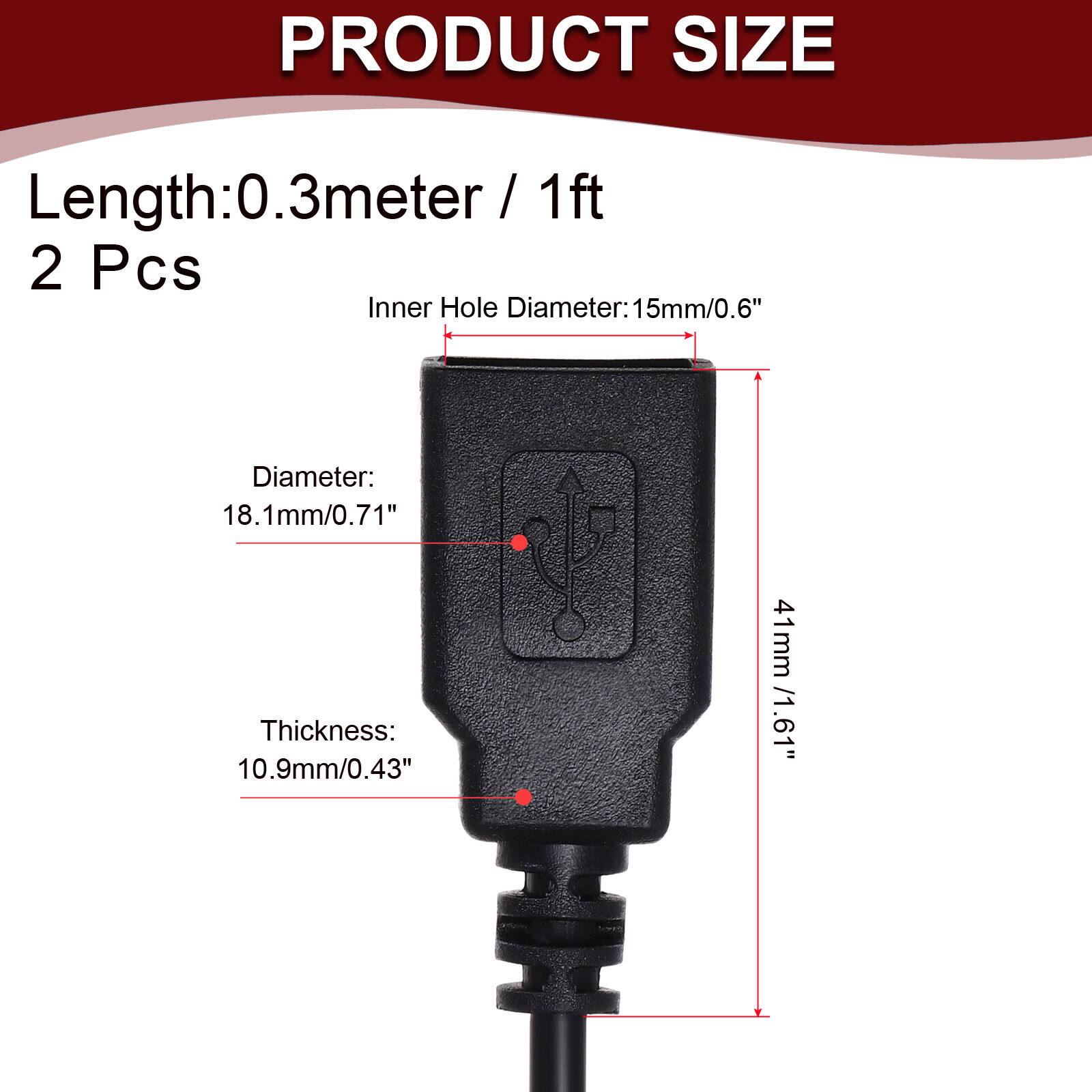 PRODUCT SIZE  
Length: 0.3 meter / 1 ft  
2 Pcs  
Inner Hole Diameter: 15 mm / 0.6"  
Diameter: 18.1 mm / 0.71"  
Thickness: 10.9 mm / 0.43"  
41 mm / 1.61"