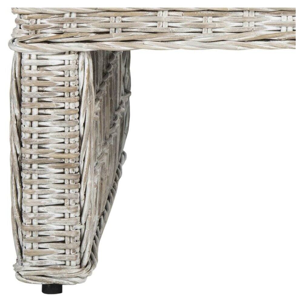 Left. Safavieh - SHILA WICKER COFFEE TABLE - White.