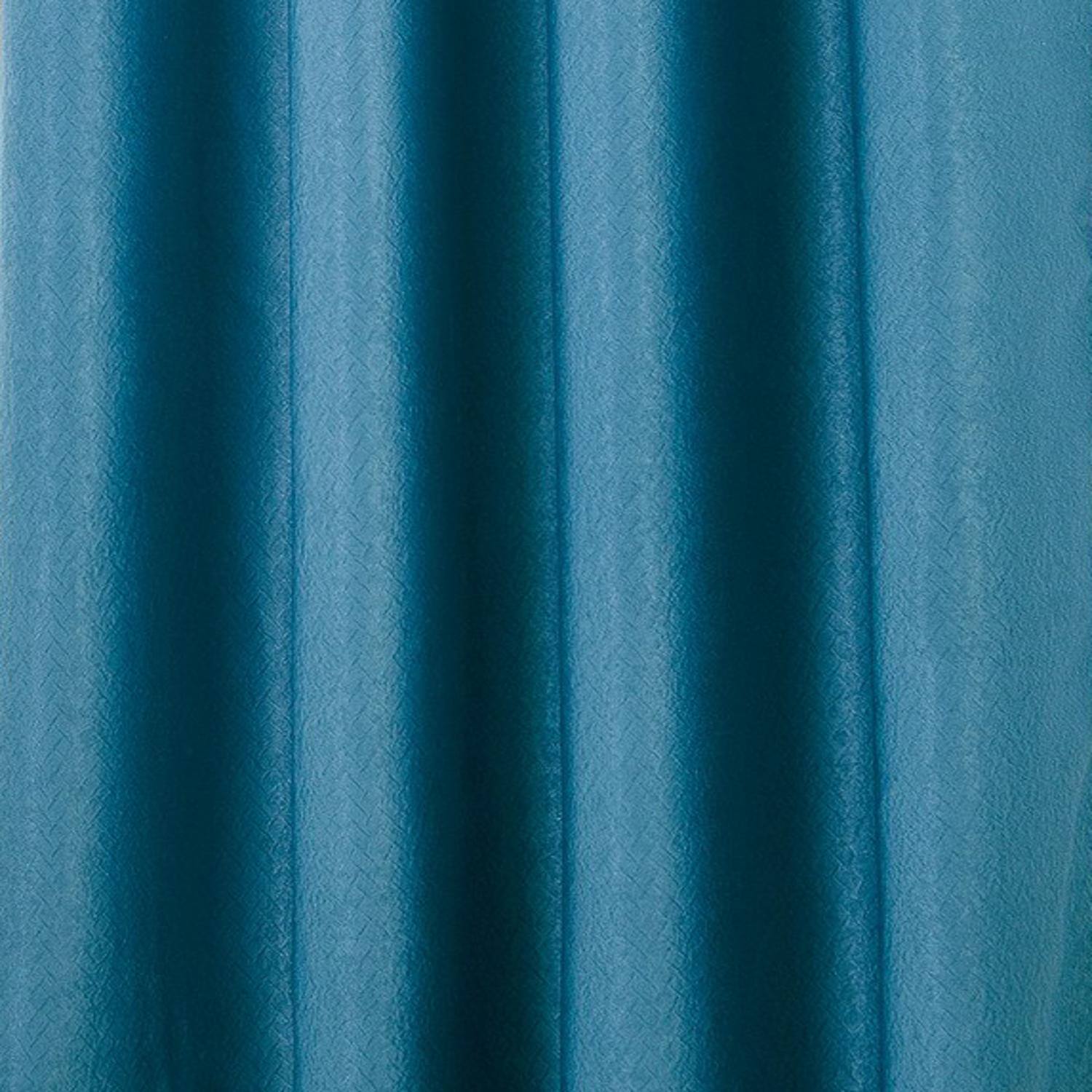 Left. Olivia Gray - Olivia Gray Lydia Matte Embossed One Blackout Panel - 52"x84" Blue - Blue.