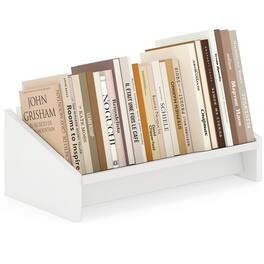 Gymax - Wooden Tilting Bookcase: Space-Saving Desktop Shelf for Magazines & Cookbooks - White