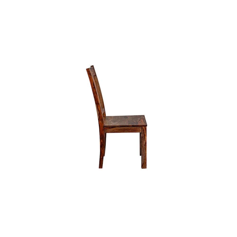 Left. Porter Designs - Kalispell Solid Sheesham Wood Dining Chair - Brown.
