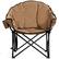 Front. Costway - Folding Camping Moon Padded Chair with Carry Bag Cup Holder Portable Brown - Brown.