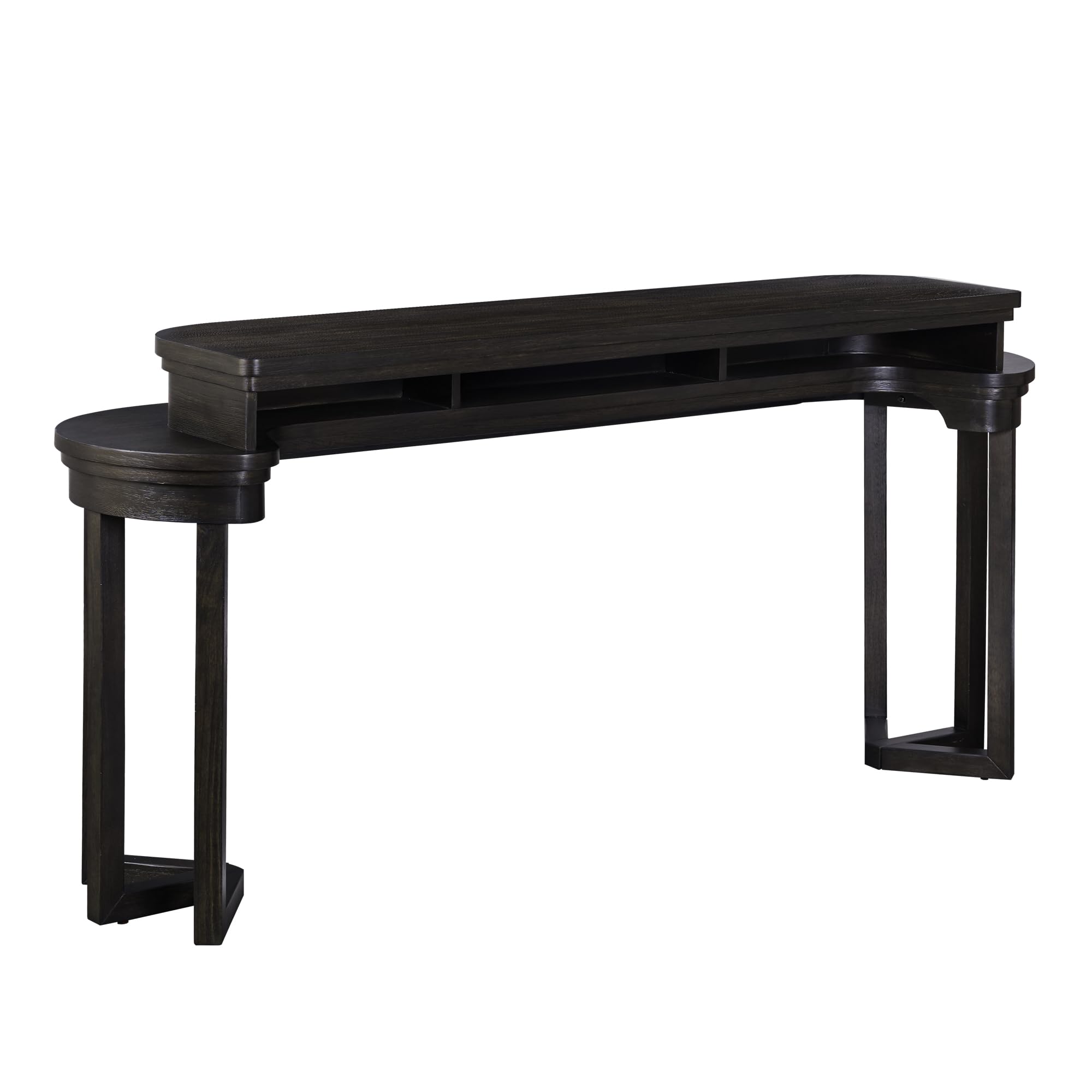 Left. Liberty Furniture Industries - Living Room Console Bar Table - AC USB Charging Station - Peppercorn Oak Wood - Peppercorn.