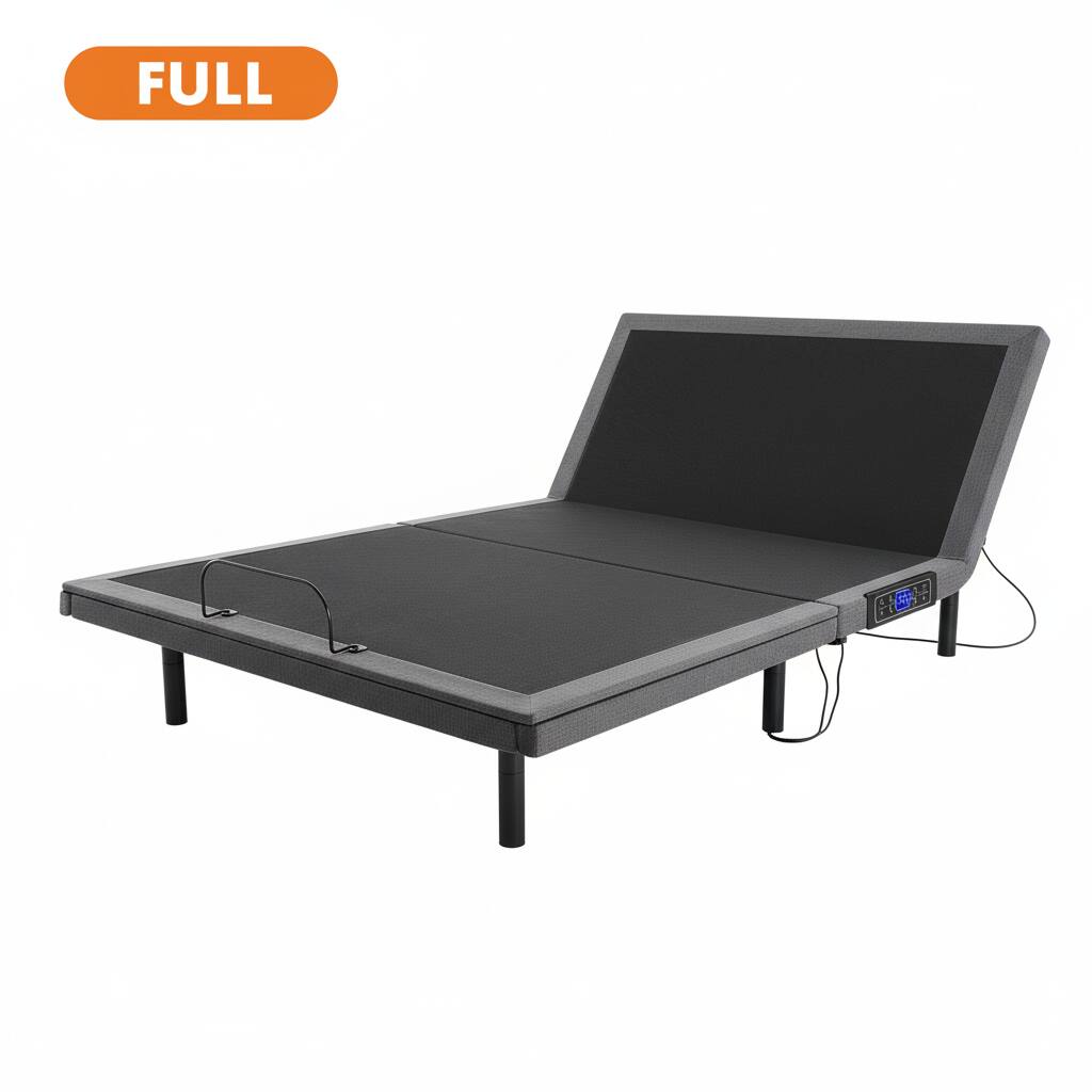 Front. AOITUN - Full adjustable bed frame with headboard - height adjustable for electric base & mattress - ideal for daily use - black.