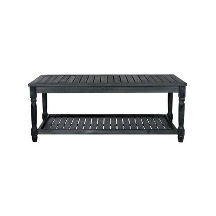 Front. Safavieh - Outdoor Collection Oakley Dark Slate Grey Coffee Table - Gray.