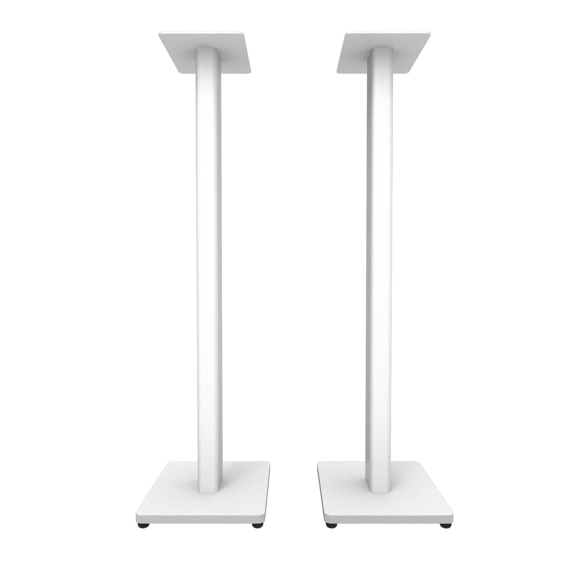 Left. Kanto - 34" Universal Bookshelf Speaker Floor Stands, Pair - White.