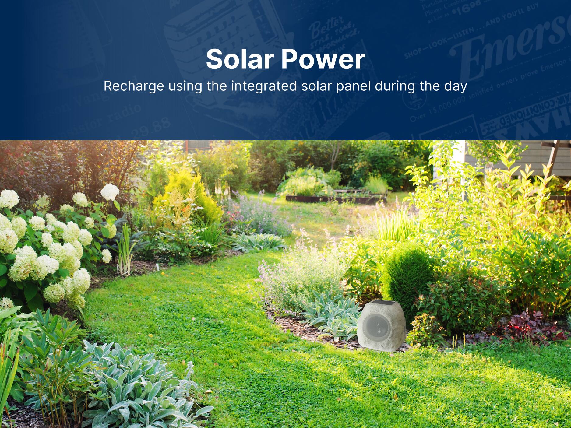 Solar Power
Recharge using the integrated solar panel during the day