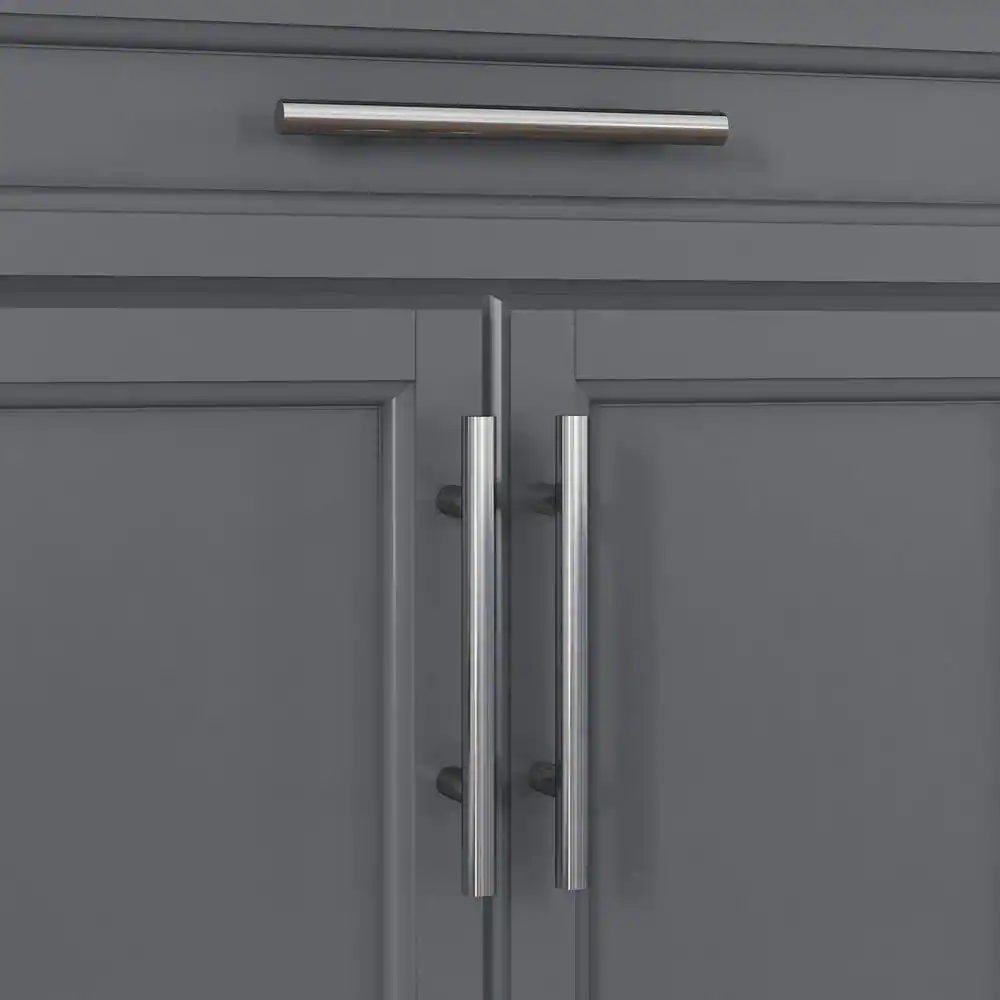 Angle. Kadyn - Kitchen Island on Wheels, Rolling Kitchen Cart with Stainless Steel Countertop, Drawer, Towel Rack and Spice Rack, Gray - Gray.