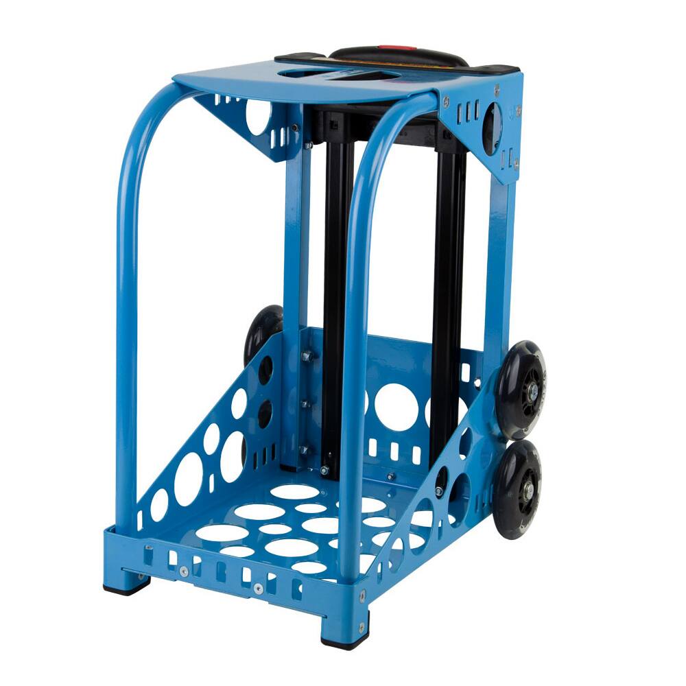 Angle. Zuca - Zuca Llama Rama Sport Insert Bag and Blue Frame with Flashing Wheels - Blue.