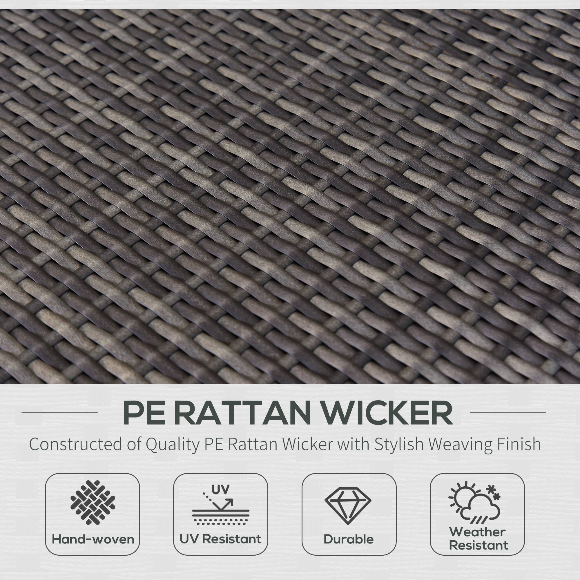 PE RATTAN WICKER, Constructed of Quality PE Rattan Wicker with Stylish Weaving Finish, Hand-woven, UV Resistant, Durable, Weather Resistant