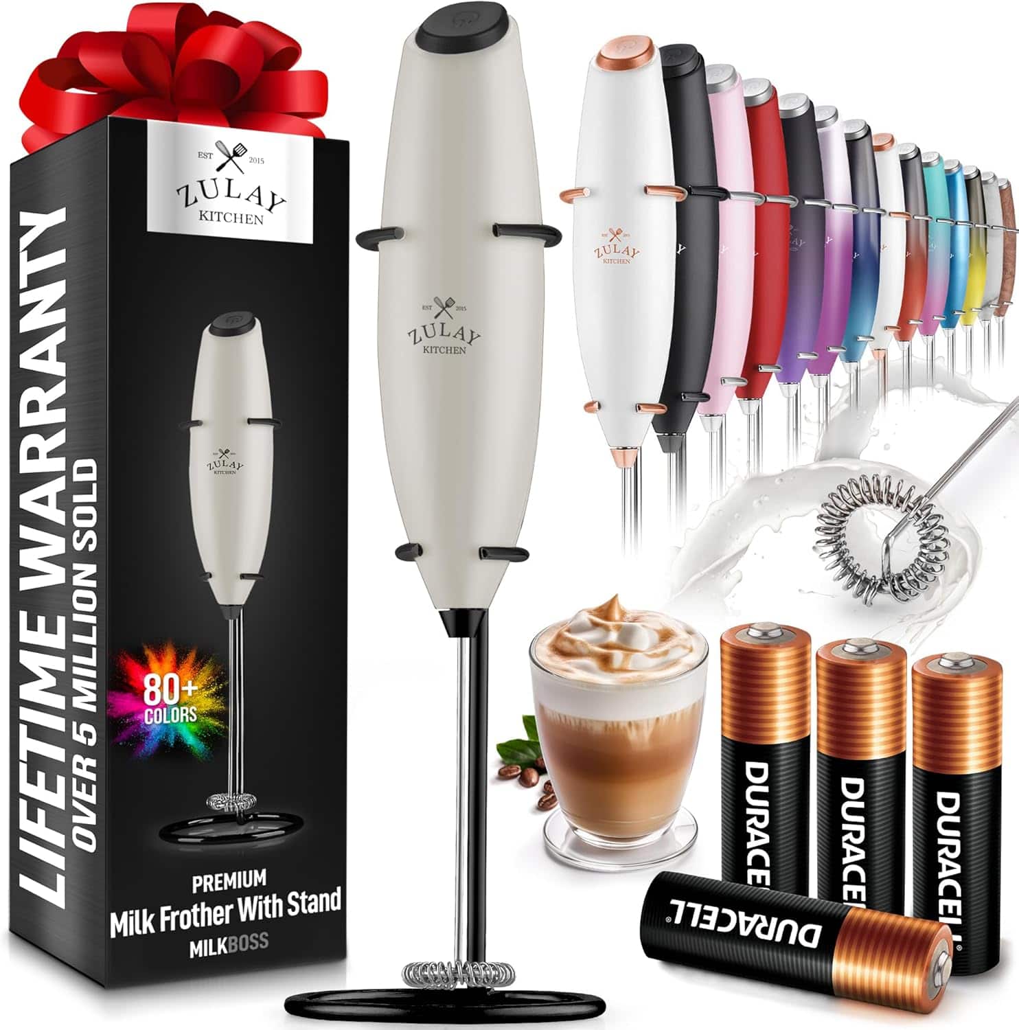 ZULAY KITCHEN
EST 2015
LIFETIME WARRANTY
OVER 5 MILLION SOLD
80+ COLORS
PREMIUM Milk Frother With Stand
MILKBOSS
DURACELL