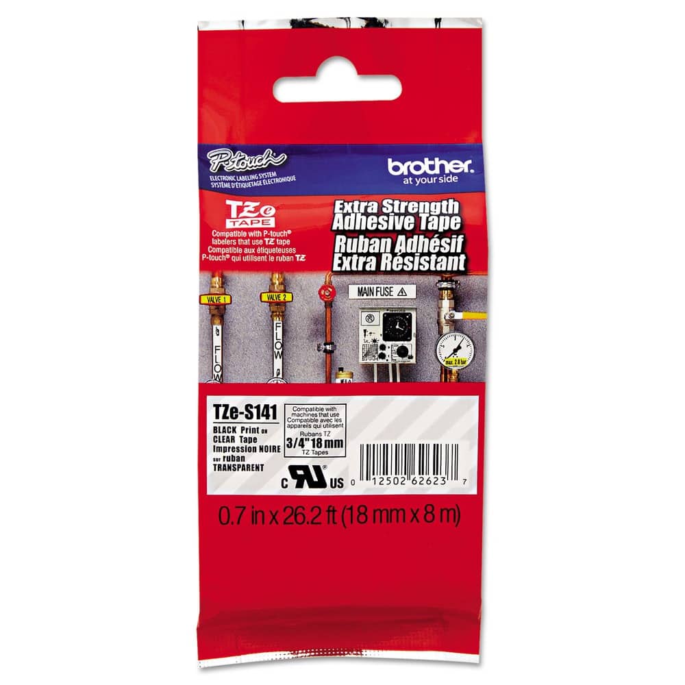 Brother - P-Touch TZES141 0.7 in. x 26.2 ft. TZe Standard Adhesive Laminated Labeling Tape - Black on - Clear price history on PriceWatchPro
