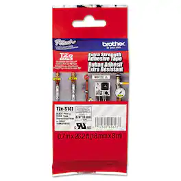 Brother - P-Touch TZES141 0.7 in. x 26.2 ft. TZe Standard Adhesive Laminated Labeling Tape - Black on - Clear