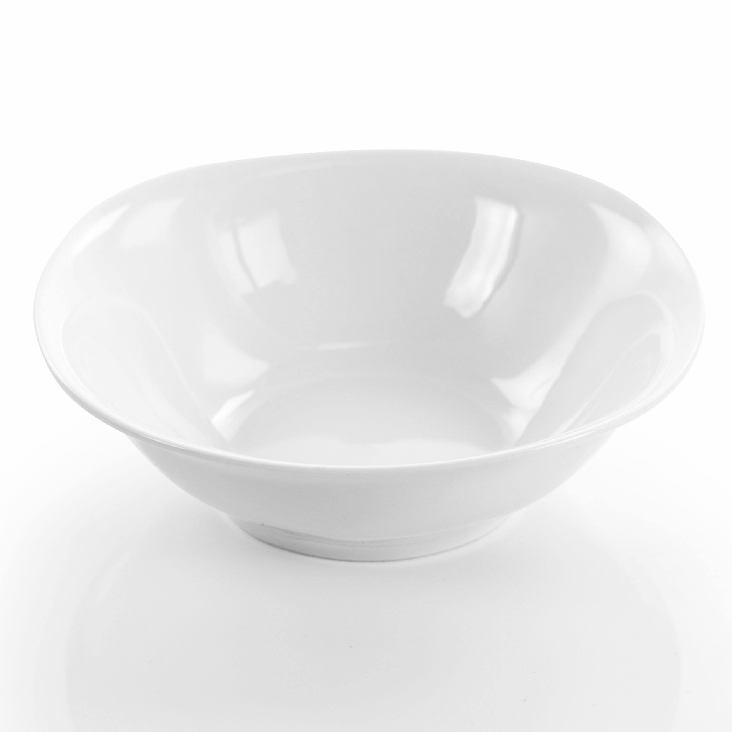 Alt View 4. Elama - Elama Bishop 16 Piece Soft Square Porcelain Dinnerware Set in White - White.