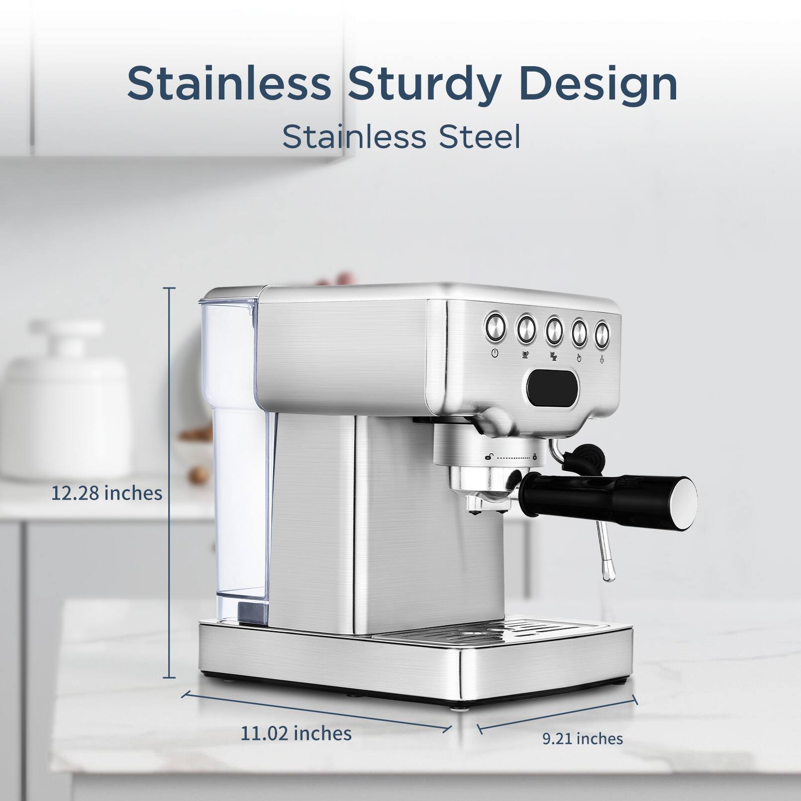 Stainless Sturdy Design  
Stainless Steel  

12.28 inches  
11.02 inches  
9.21 inches