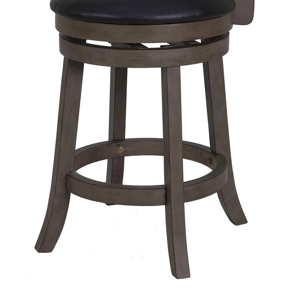 Alt View 1. New Classic Furniture - New Classic Manchester Gray Wood Swivel Counter Stool with PU Seat - Dark Gray.