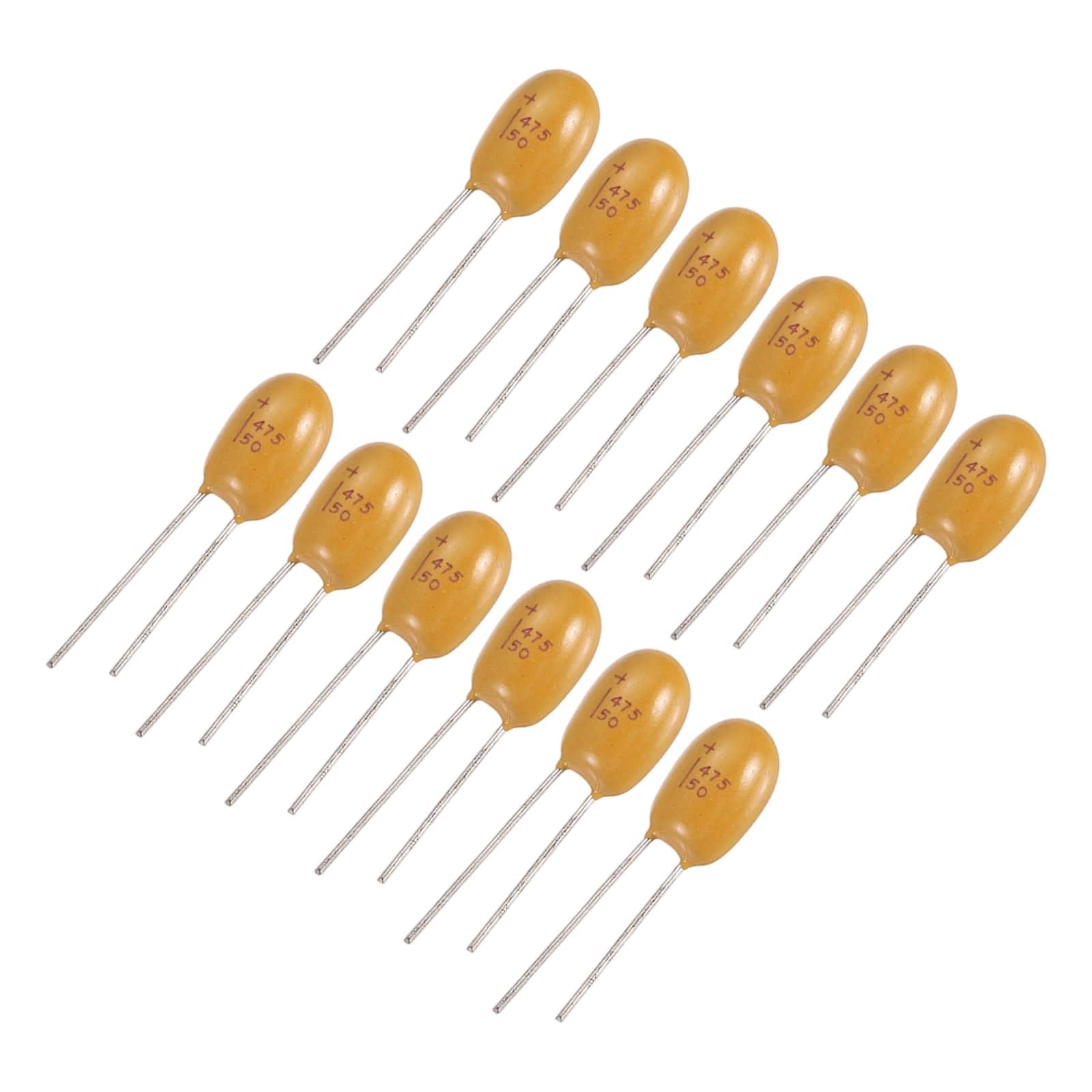 Unique Bargains - Tantalum Capacitor 4.7uF 50V Yellow Radial Dipped, for Circuit Boards/DIY/Computer, 12pcs - Orange price history on PriceWatchPro