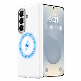 Dteck - For Samsung Galaxy Z Fold8 Ultra (2026) Shockproof Skin-Friendly Leather Back Magnetic Case With Hinge Protection Cover - White