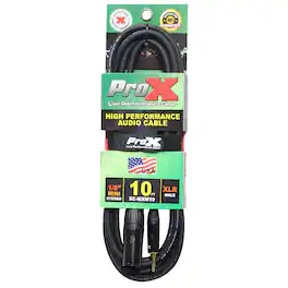 ProX - XC-MXM10 10' 1/8" (3.5mm) TRS Mini to XLR-M Unbalanced High Performance Audio Cable