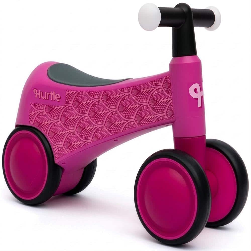Hurtle - Toddler Balance Bike, Pedal-Free Ride-On Toy with Light-Up Handlebars, Stable Trainer for Ages 18–36 Months - Pink