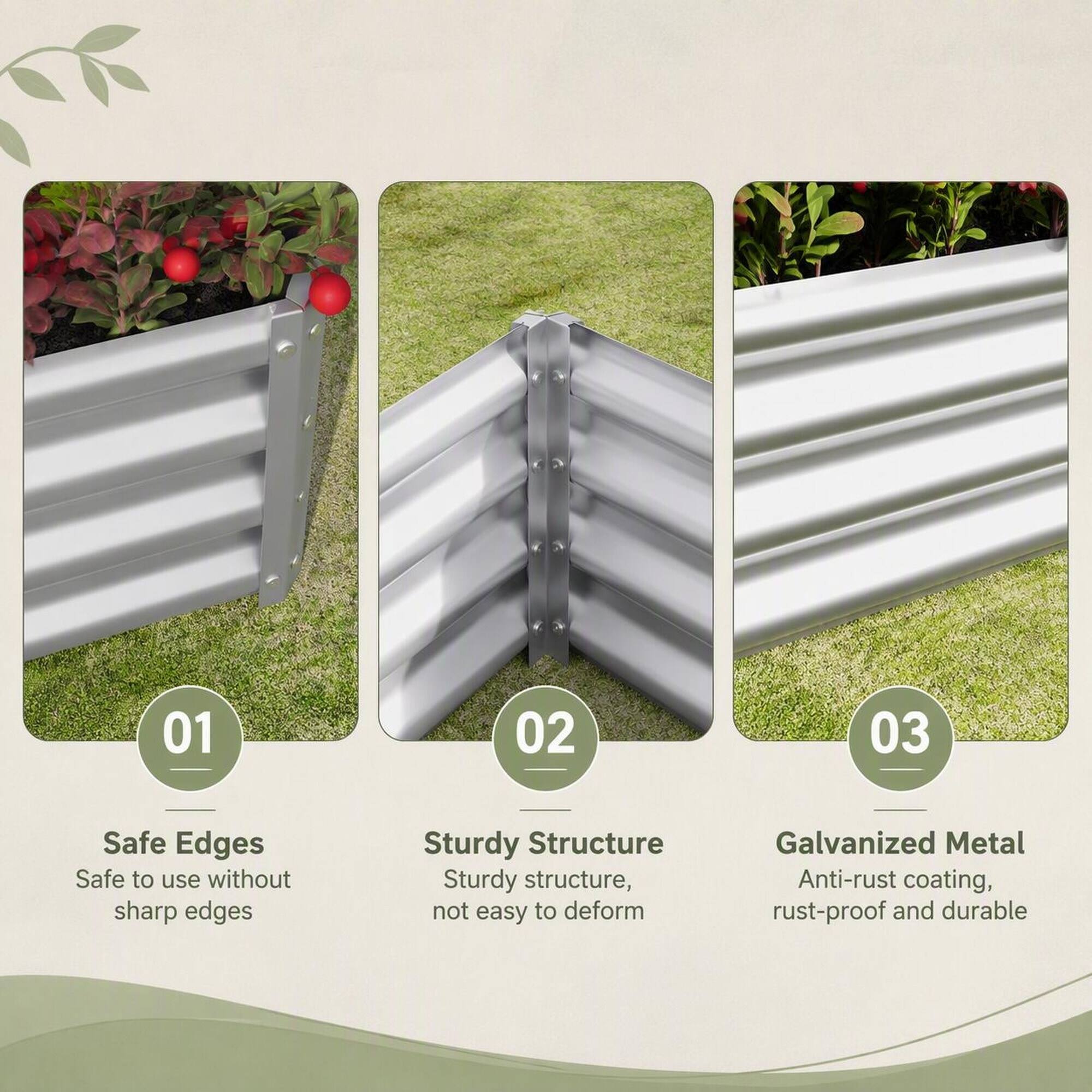 01
02
03
Safe Edges
Safe to use without sharp edges
Sturdy Structure
Sturdy structure, not easy to deform
Galvanized Metal
Anti-rust coating, rust-proof and durable