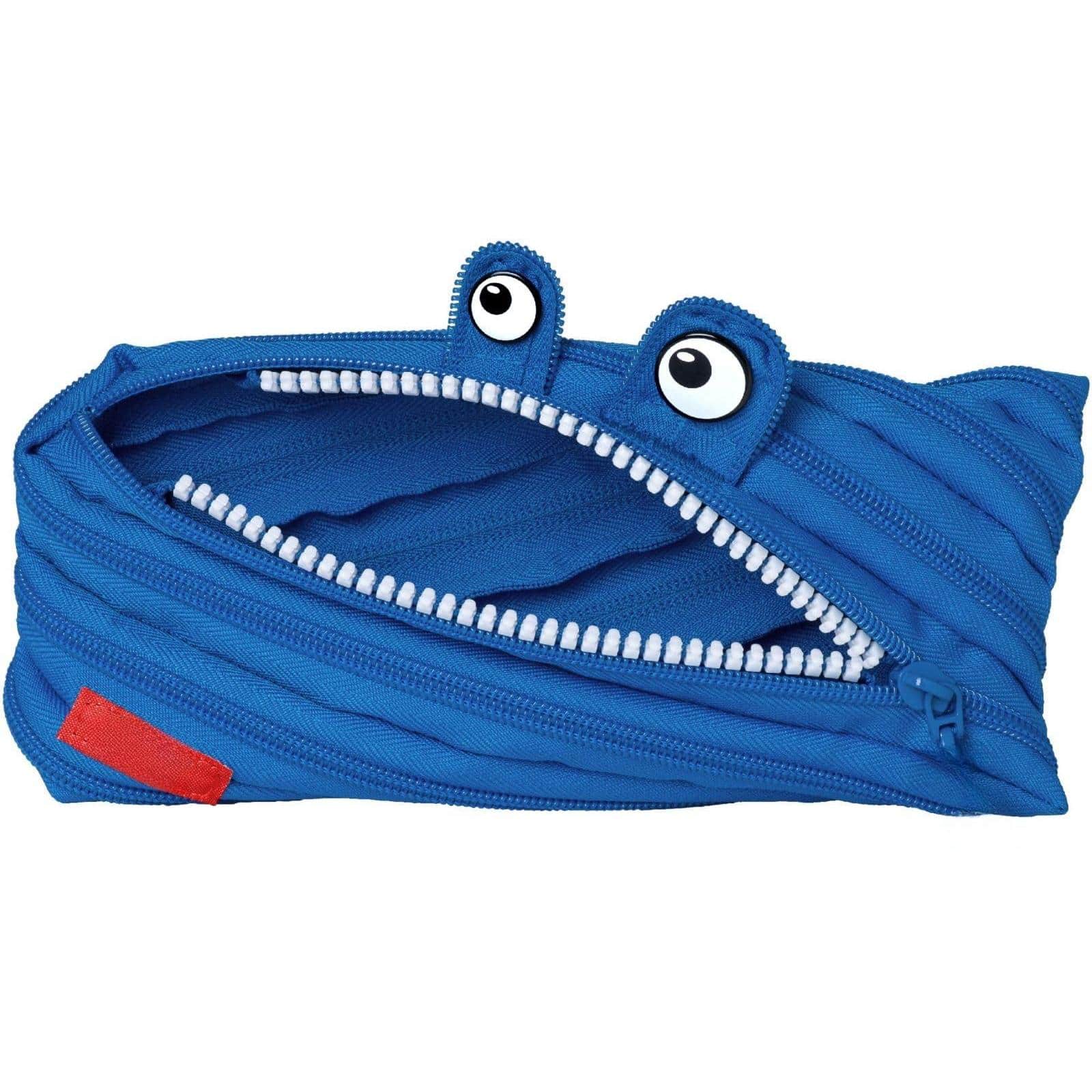 Dapper Styles - Monster Pencil Case For Cute Zipper Pouch And Teens Stationery Bag School - Royal Blue-3-ring Pencil Case