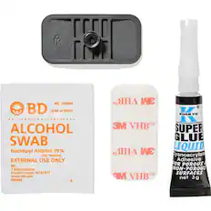 **Alcohol Swab:**
- R NO. 326894
- BD Tear Across
- Alcohol Swab
- Isopropyl Alcohol 70% (by volume)
- External Use Only
- BD 1 Becton Drive Franklin Lakes, NJ 07417
- www.bd.com
- X84028
**3M VHB:**
- 3M VHB™
- Tear Across
**Super Glue Liquid:**
- KUAN YO
- Super Glue Liquid
- Cyanoacrylate Adhesive
- For Porous & Non-Porous Surfaces
- Net 3g