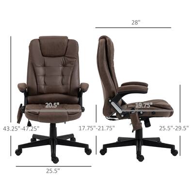 Homcom 6 Point Vibrating Massage Office Chair with Heat, High Back Executive Office Chair with Reclining Backrest Coffee 921-171V85CF - Best Buy Homcom 6 Point Vibrating Massage Office Chair with Heat, High Back Executive Office Chair with Reclining Backrest Coffee 921-171V85CF - Best Buy