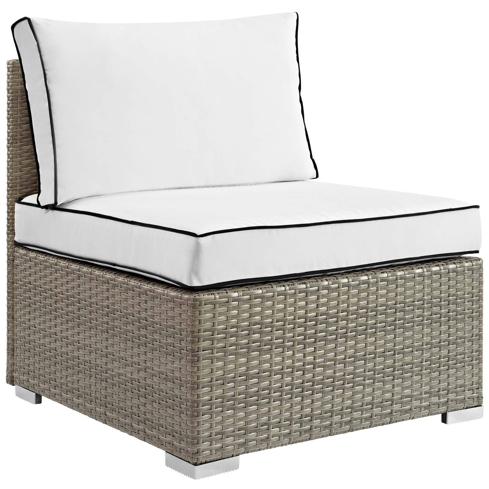 Angle. Modway - Repose Outdoor Patio Armless Chair by Modway - Light Gray White.