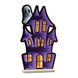 BreeBe - Haunted House w/Ghost Ekkolight 23.5"H - Purple, Black, Orange