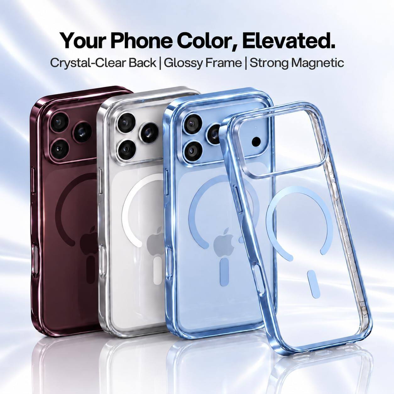 Your Phone Color, Elevated.  
Crystal-Clear Back | Glossy Frame | Strong Magnetic