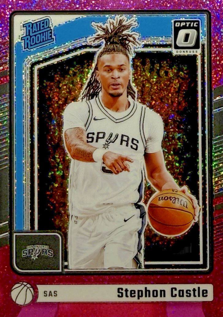 RATED ROOKIE  
OPTIC 0  
DONRUSS  
SAN ANTONIO SPURS  
SAS  
Stephon Castle