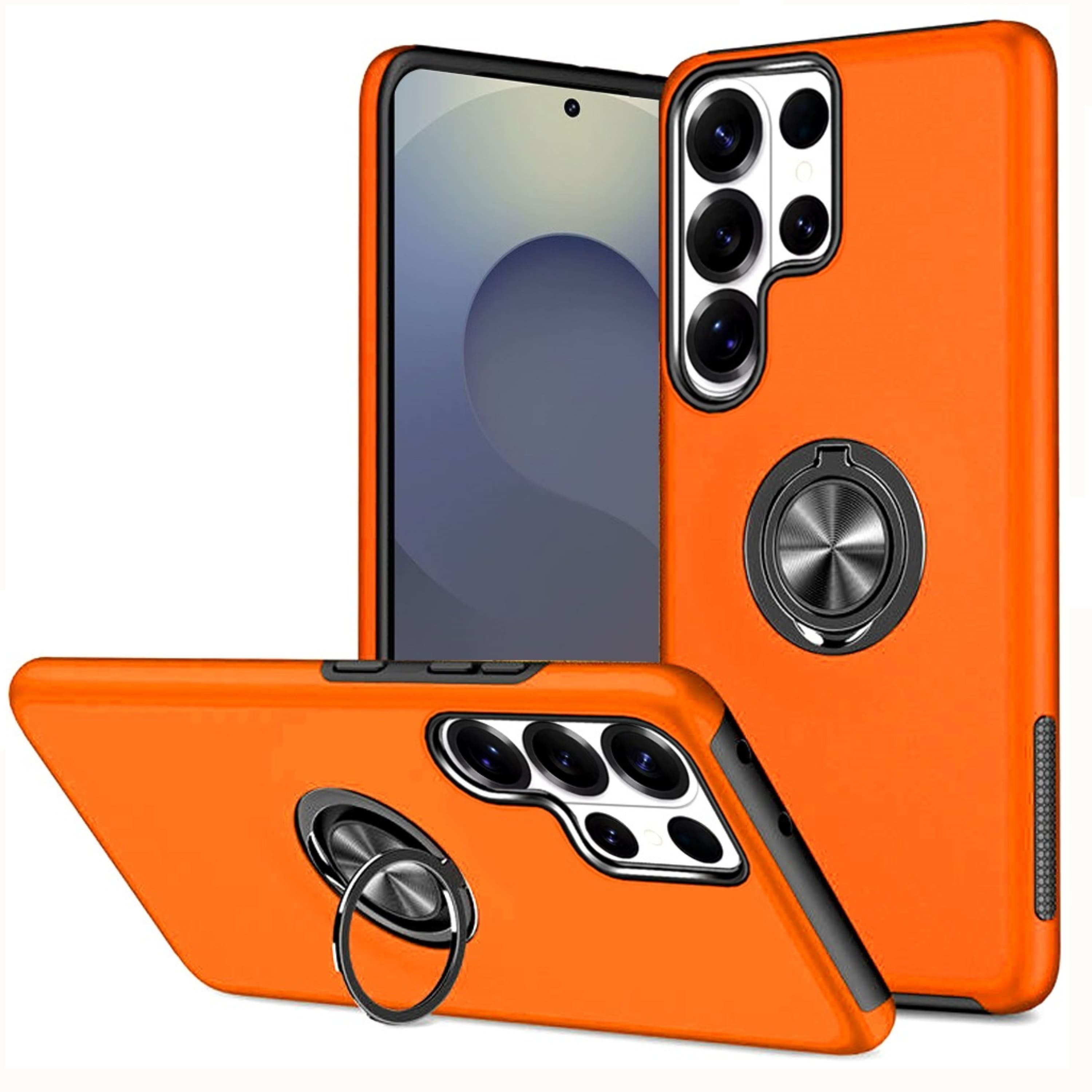 Kitcheniva - Magnetic Ring Stand Shockproof Case With Tempered Glass For Samsung S25 Ultra - Orange price history on PriceWatchPro