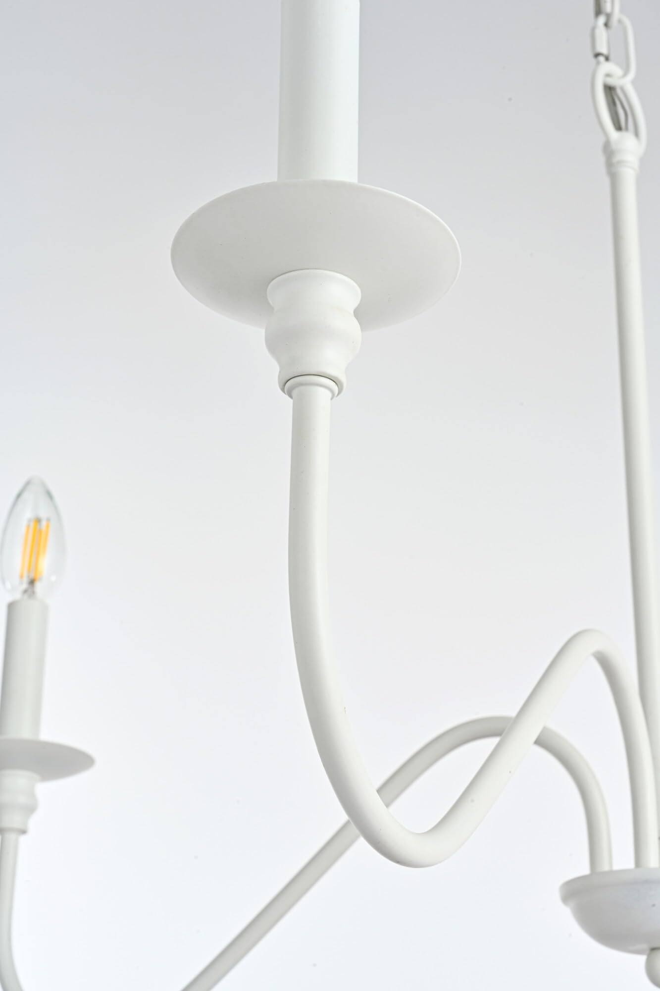 Angle. Living District - Rohan 30 inch chandelier in White - White.